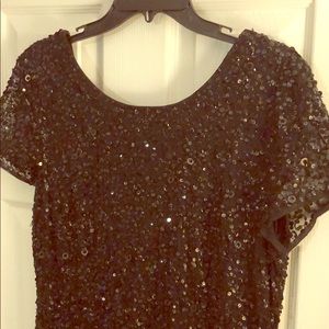 Adrianna Papell black sequin gown